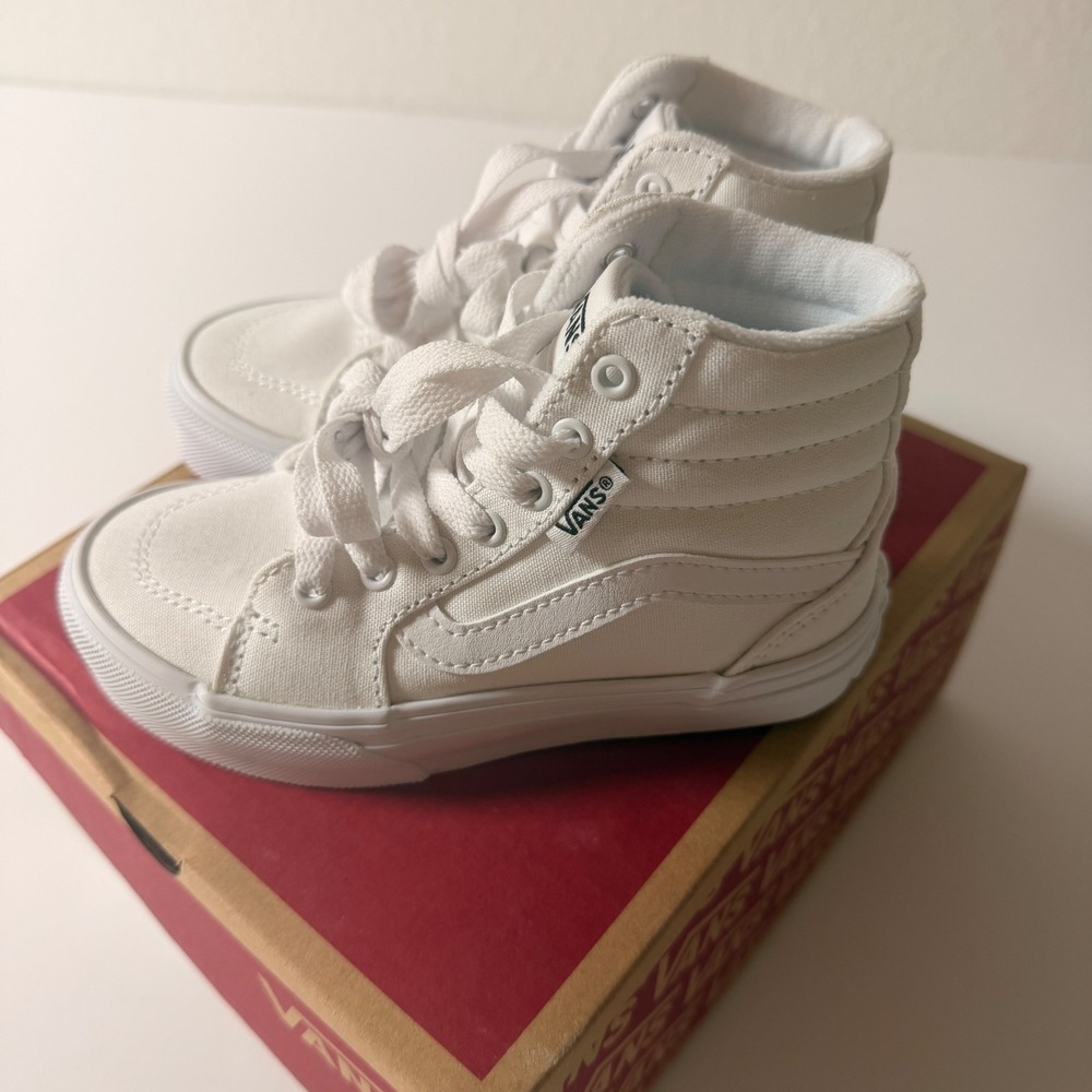 Vans Filmore Hi Kids Sneakers White Canvas High Top VN0A5HZD7HN Size 11.0 YT - Picture 3 of 9